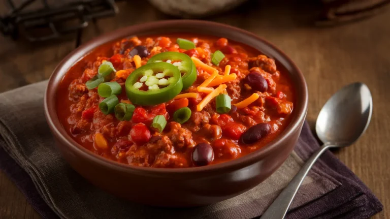 Bold & Smoky Crock Pot Chili with Ground Beef and Peppers