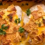Cheesy Baked Chicken with a Golden Cracker Topping
