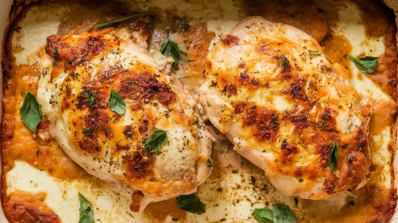 Creamy Ricotta & Parmesan Baked Chicken with Italian Seasoning