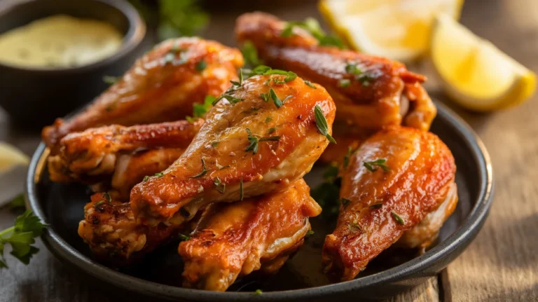 Crispy Baked Chicken Wings with Garlic Herb Butter
