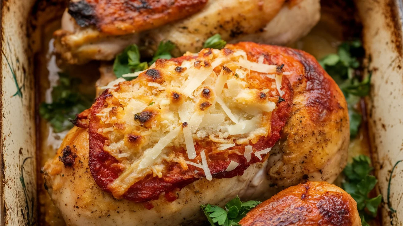 Crispy-Edged Italian Chicken Bake with Parmesan Flavor