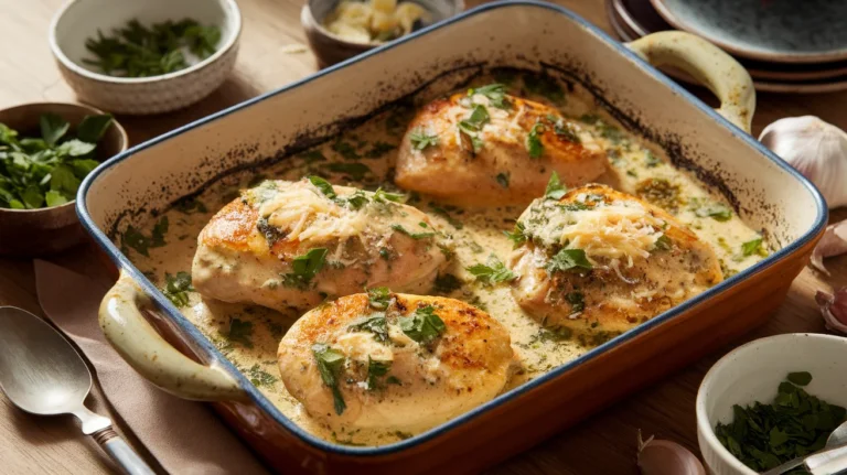 Easy Oven-Baked Chicken in Creamy Herb Sauce