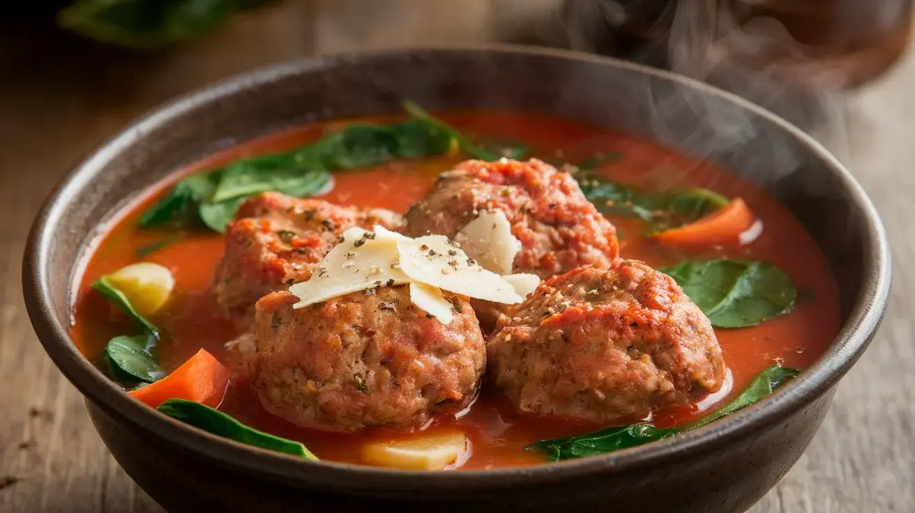Hearty Italian Meatball and Spinach Soup