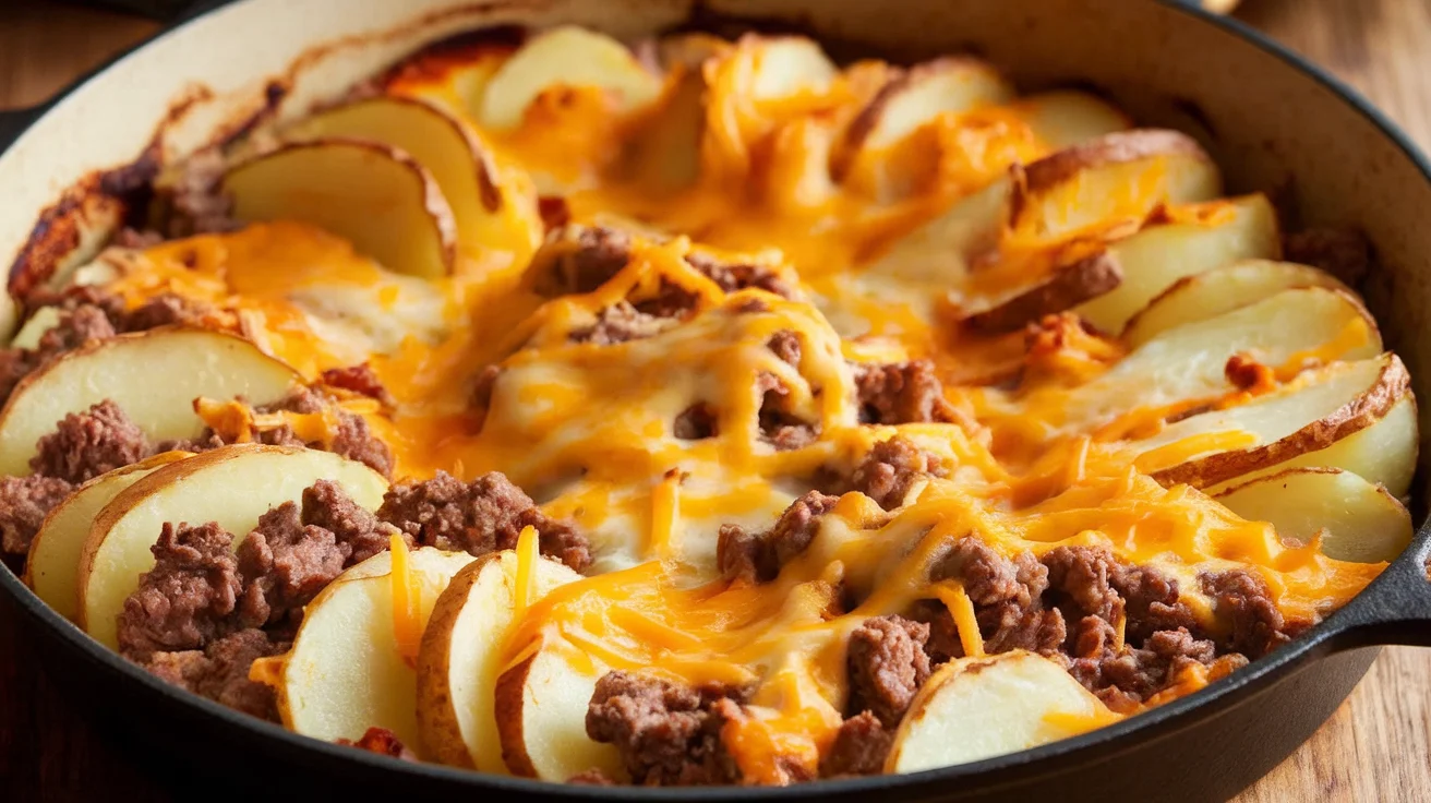 Hearty One-Pan Ground Beef & Potato Bake