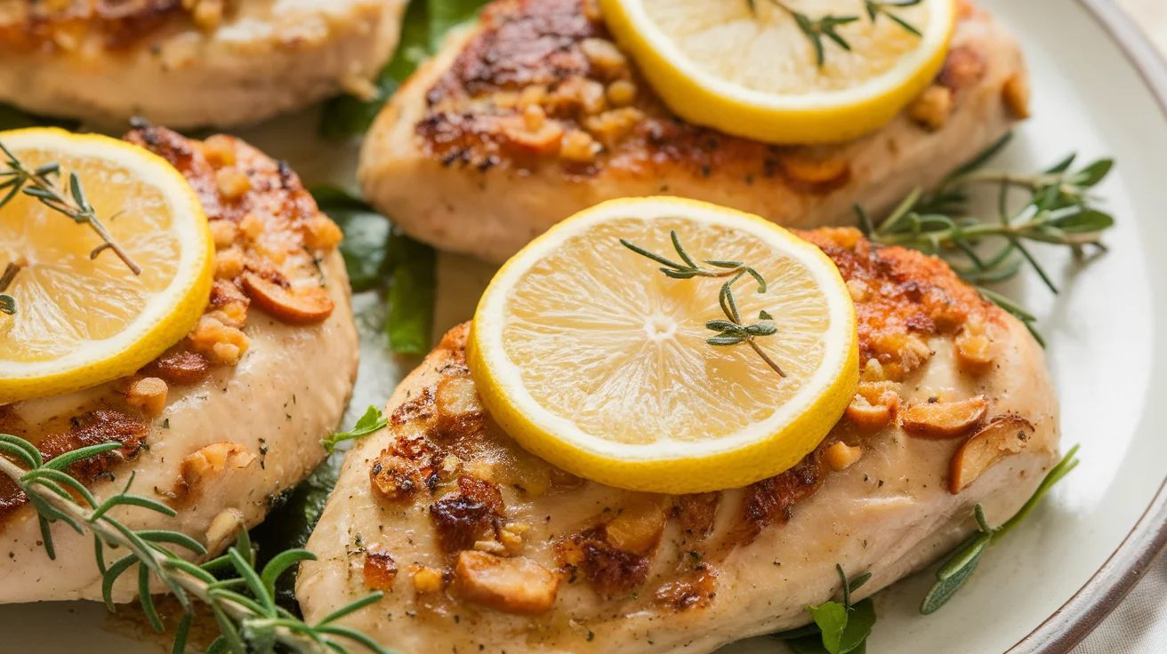Moist Baked Chicken Breast with Lemon, Garlic & Herbs