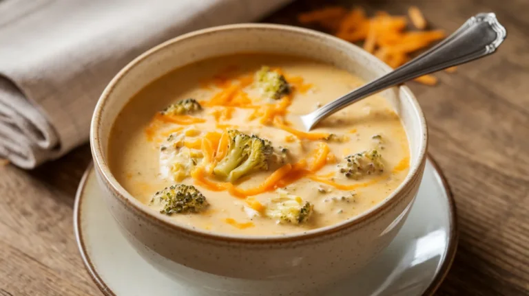 One-Pot Crockpot Broccoli Cheddar Comfort Soup