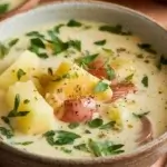 Rustic One-Pot Potato Soup with Garlic and Herbs