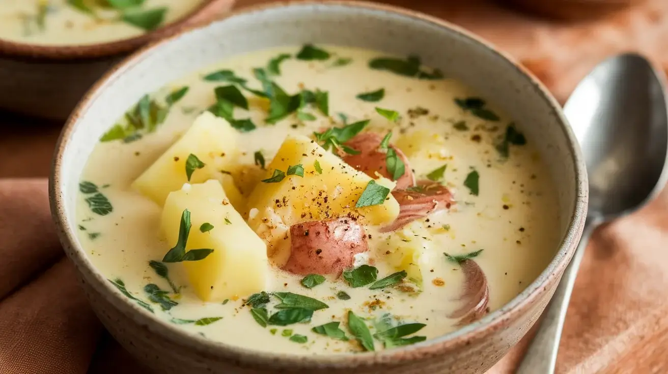 Rustic One-Pot Potato Soup with Garlic and Herbs