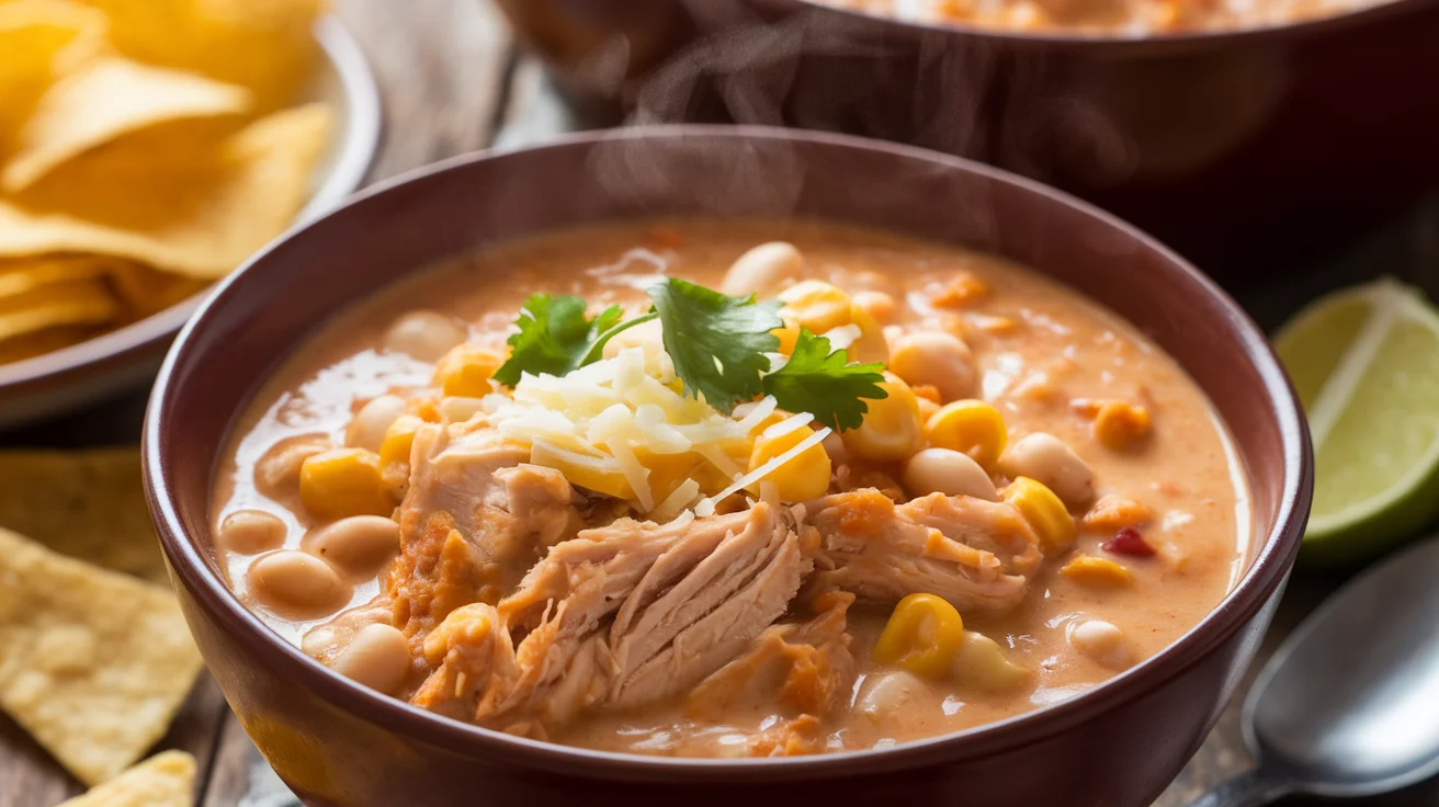 Slow Cooker Creamy Chicken Chili with Sweet Corn & Lime