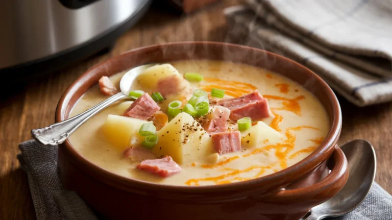 Slow Cooker Creamy Potato & Smoked Ham Soup