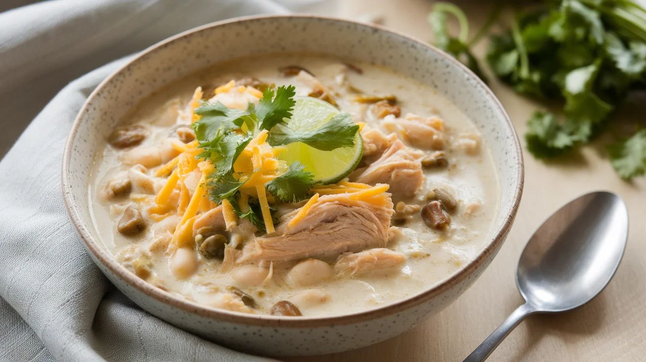 Slow Cooker White Chicken Chili with Green Chiles