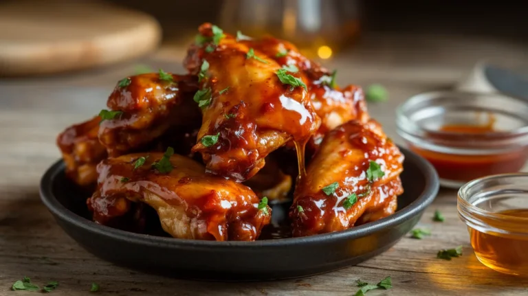 Sticky Honey BBQ Baked Chicken Wings