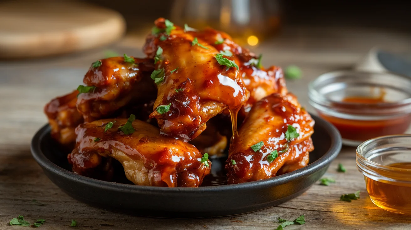 Sticky Honey BBQ Baked Chicken Wings