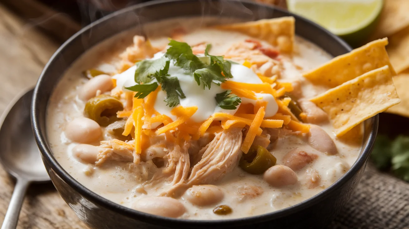 Ultra-Cozy White Chicken Chili with Cream Cheese & Green Chiles