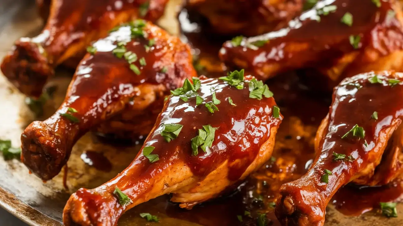sticky BBQ chicken drumsticks baked until crispy