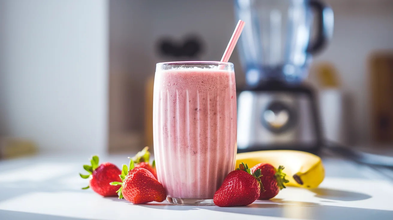 5-Minute Strawberry Banana Breakfast Smoothie