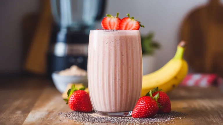 Creamy Low-Calorie Strawberry Banana Protein Smoothie for Weight Loss