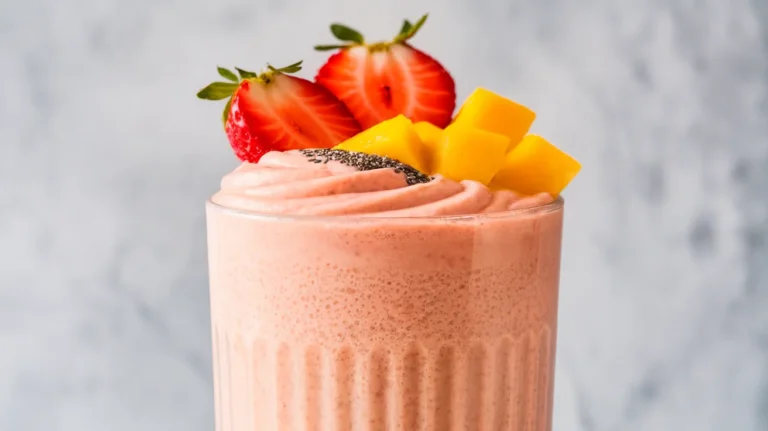Creamy Strawberry Mango Breakfast Smoothie