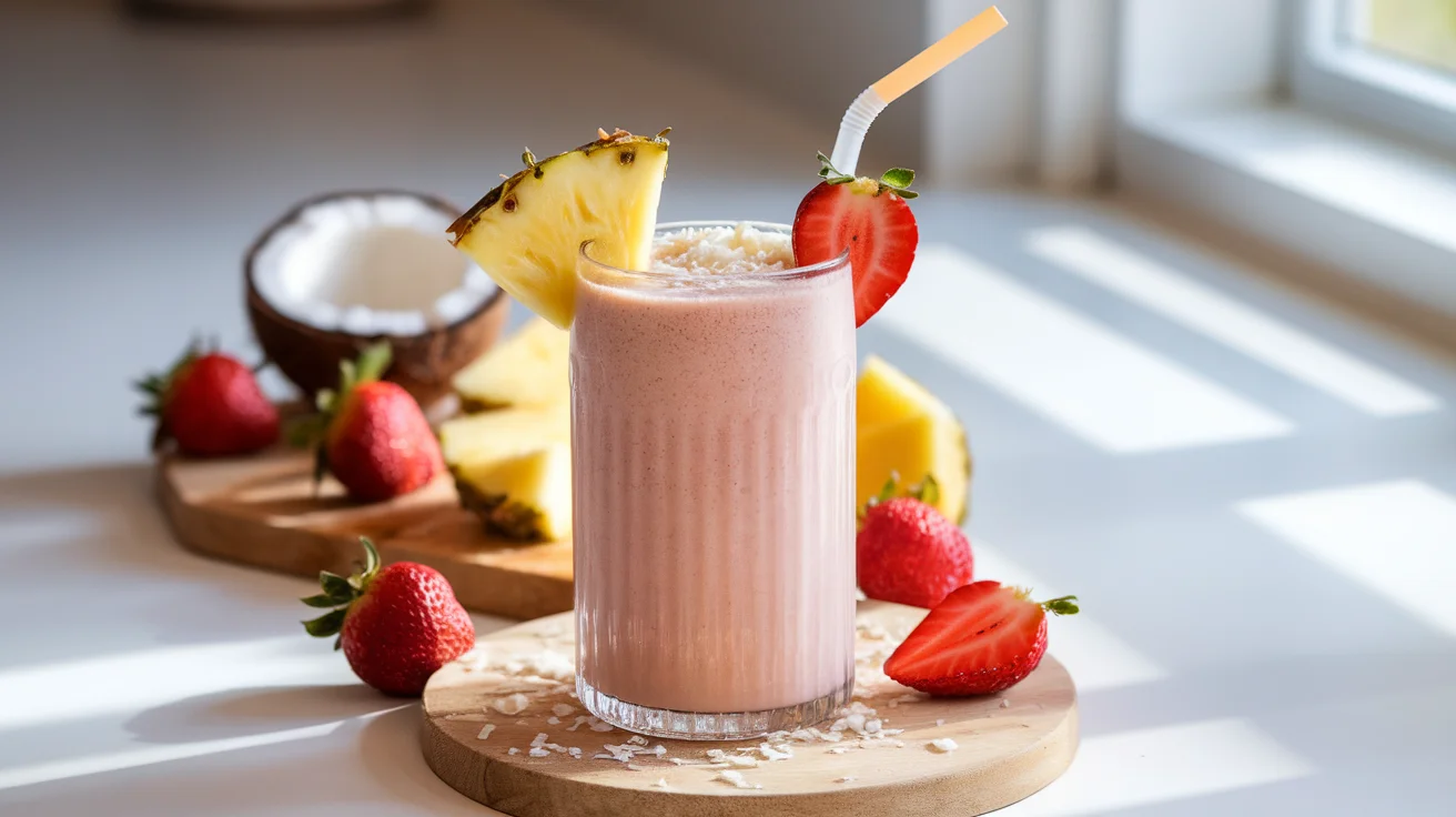 Creamy Strawberry Pineapple Coconut Smoothie