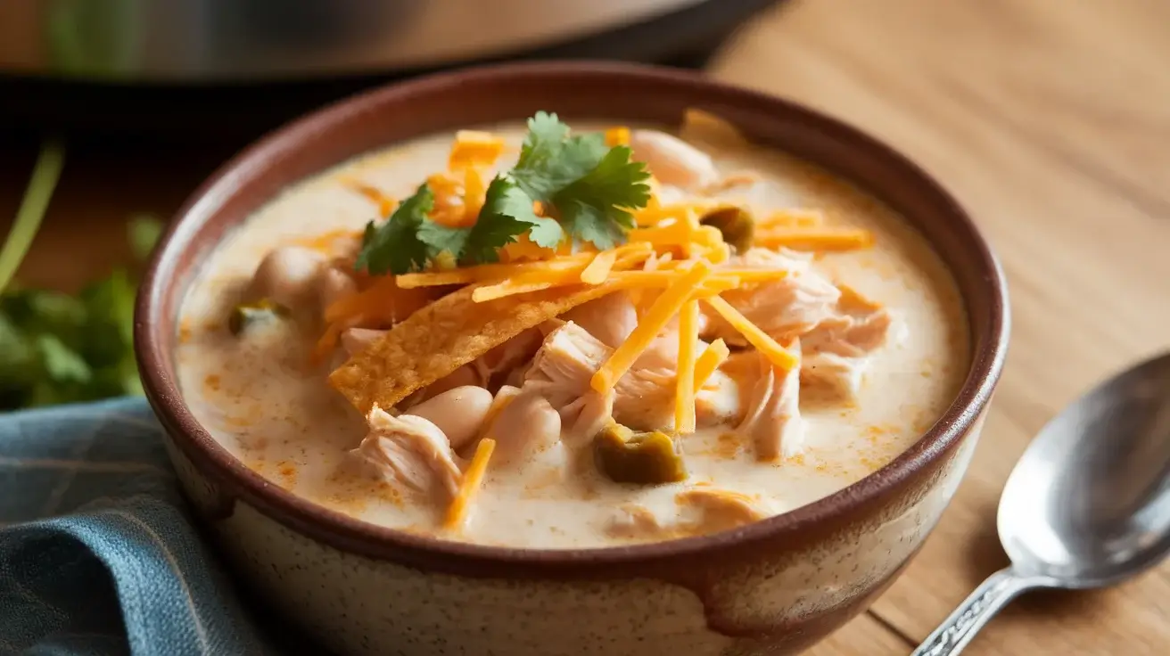 Easy Crockpot White Chicken Chili with Cream Cheese