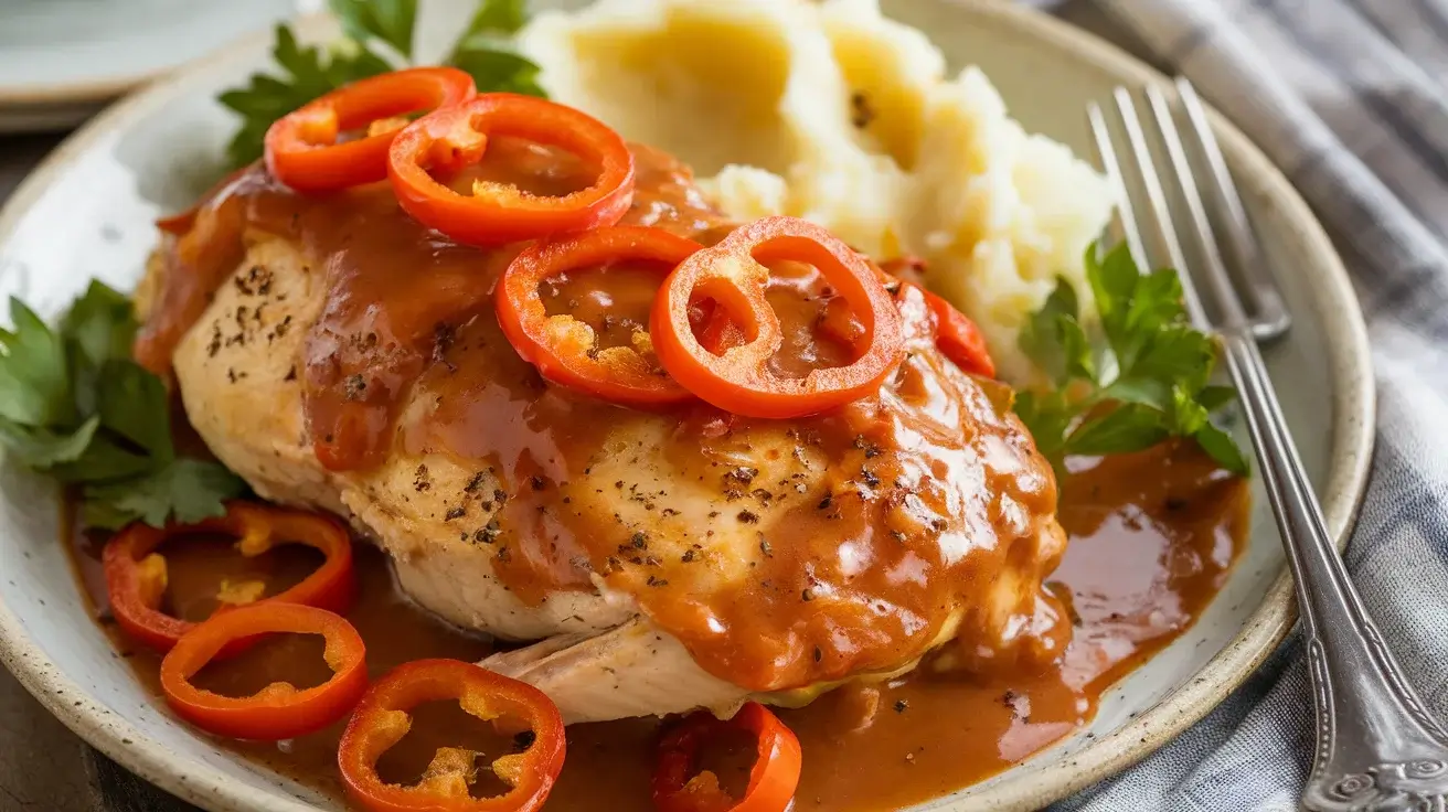 Easy Pepperoncini Chicken Bake with Savory Gravy