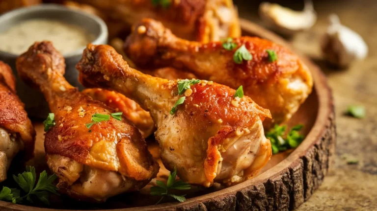 Extra Crispy Garlic Oven-Roasted Chicken Drumsticks