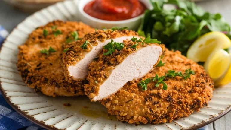 Garlic Herb Baked Chicken Cutlets with Golden Breadcrumb Crust