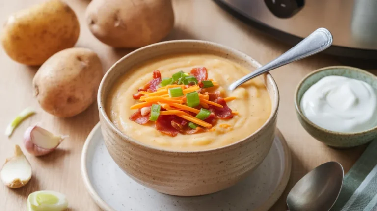 Healthy Crockpot Loaded Potato Soup