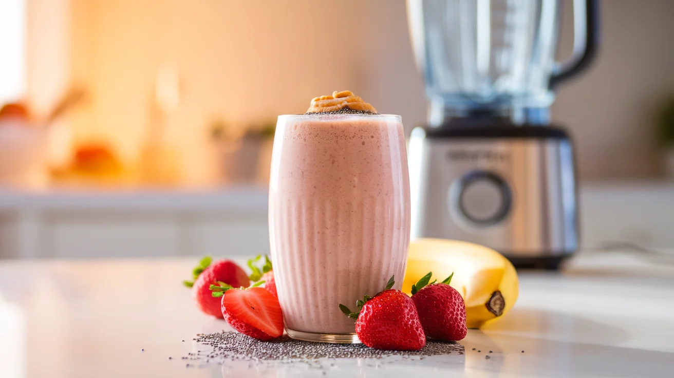 High-Protein Strawberry Banana Breakfast Smoothie