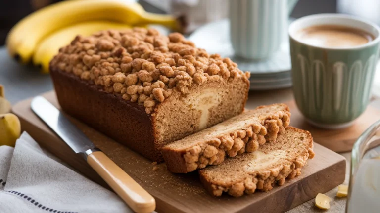Moist Banana Streusel Loaf Cake for Brunch or Dessert