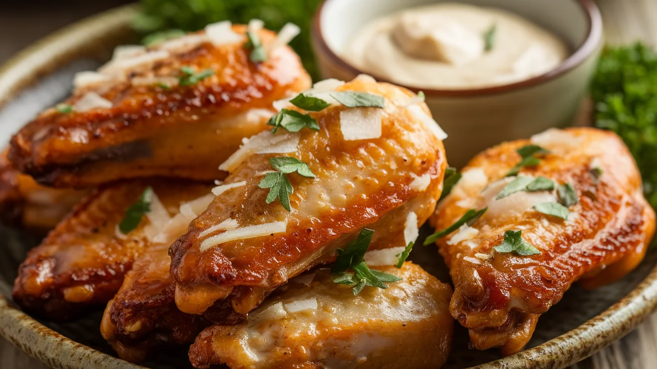Restaurant-Style Garlic Parmesan Wings with Crispy Skin