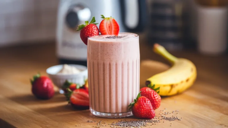 Simple Strawberry Banana Protein Smoothie for Energy Boost