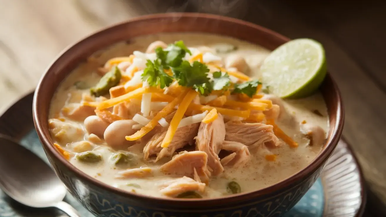 Slow Cooker Creamy White Chicken Chili with Green Chilies