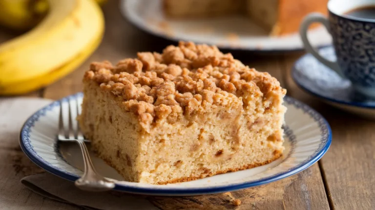 Soft Banana Crumb Cake with Cinnamon Streusel Topping