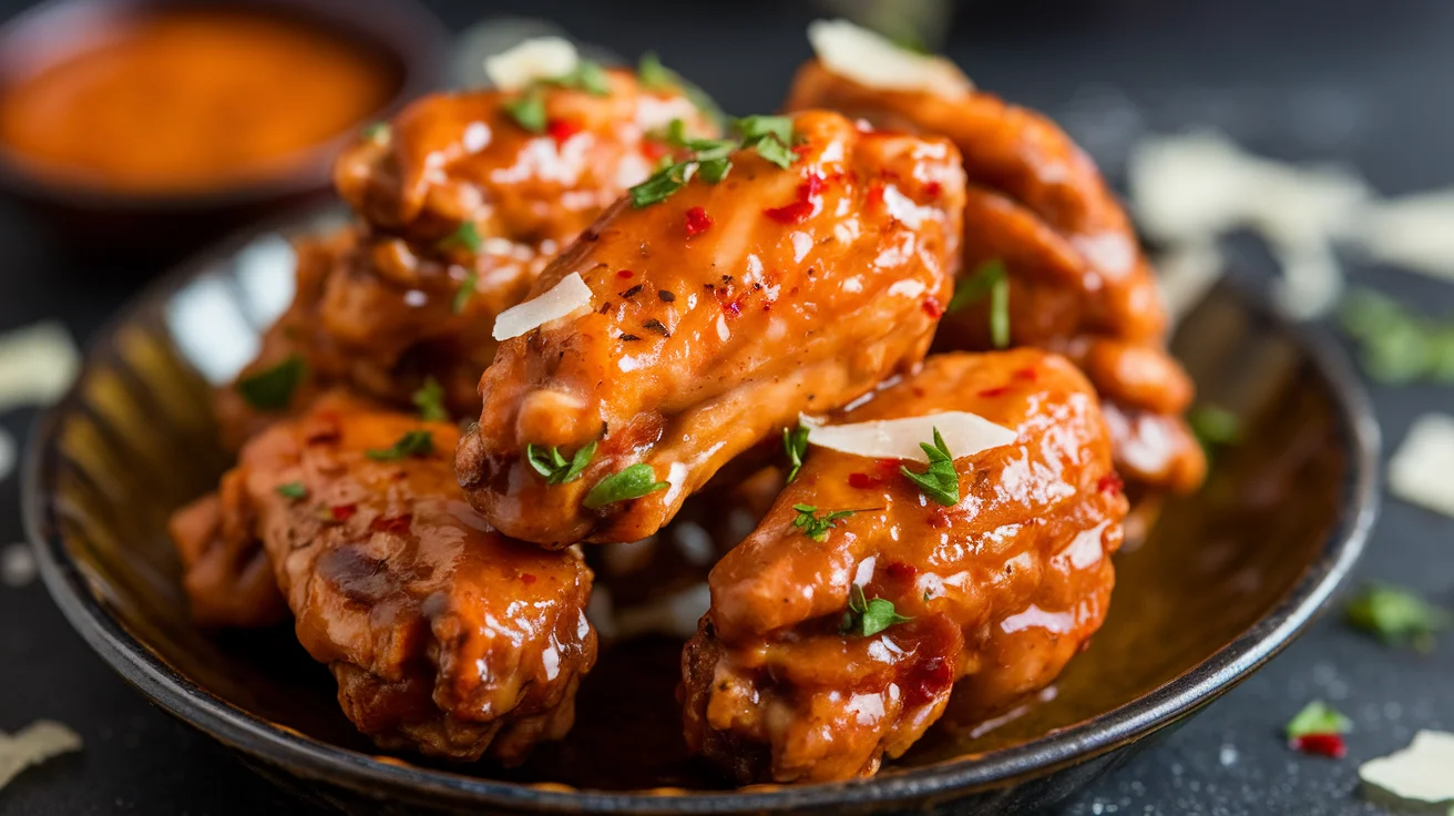 Sticky Garlic Butter Parmesan Wings