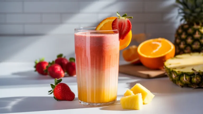 Strawberry Pineapple Orange Sunrise Smoothie
