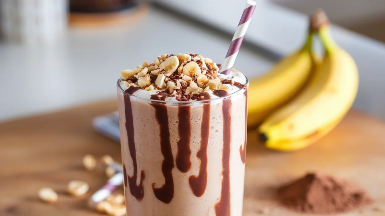 Thick & Frosty Peanut Butter Banana Cocoa Breakfast Shake