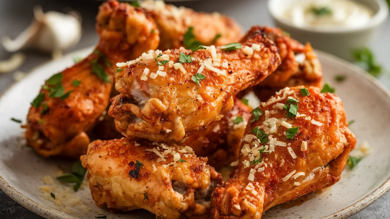 Ultra Crispy Garlic Parmesan Chicken Wings (No Frying Needed!)