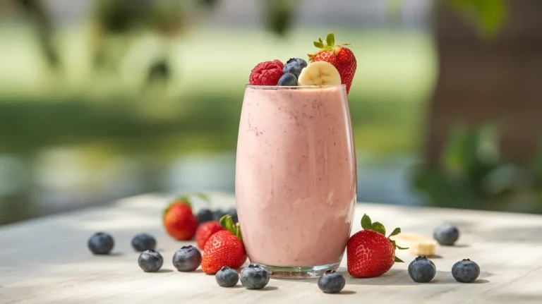 Strawberry Blueberry Banana Yogurt Smoothie