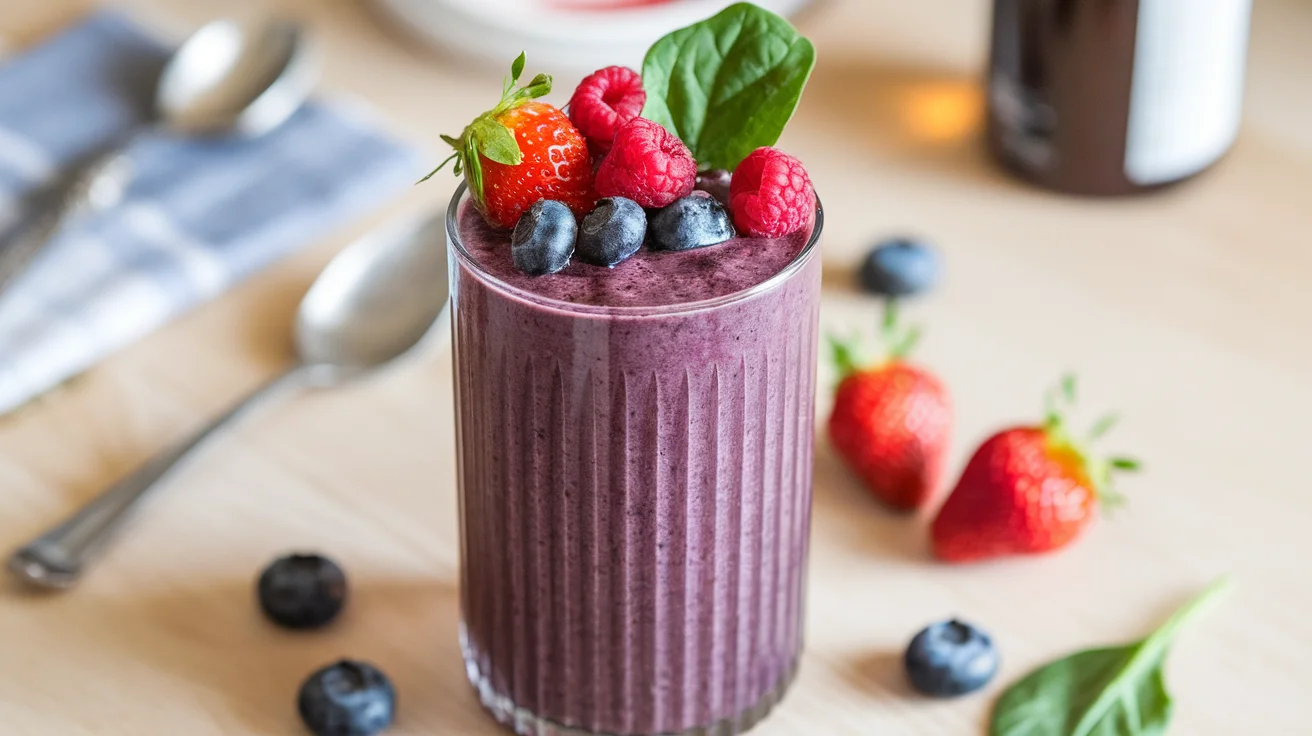 Triple Berry Banana Spinach Smoothie – A Hidden Green Boost