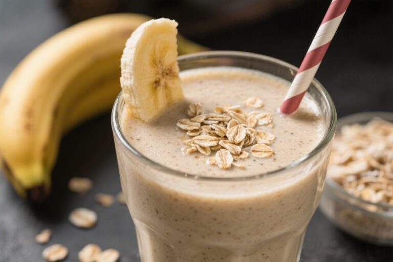 High Protein Banana Oat Smoothie for Weight Gain (No Powder Needed) – Creamy, Filling, and Simple