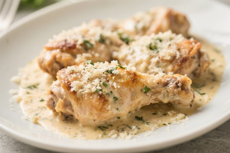 Creamy Garlic Parmesan Chicken Thighs That Melt in Your Mouth – Comforting, Simple, and Satisfying