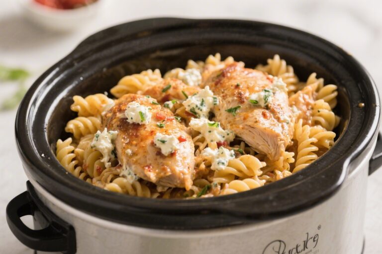 Cream Cheese Italian Chicken Crockpot With Rotini Pasta – Cozy, Creamy, And Easy